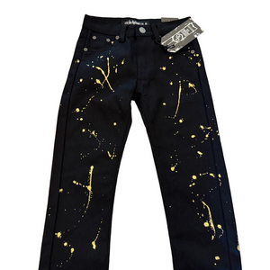 Kids Black and Yellow Splatter Jeans
